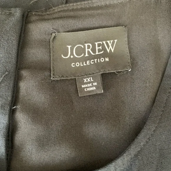 J. CREW COLLECTION $350
BLACK CREPE FEATHER TRIM
SHIFT DRESS - Picture 2 of 11